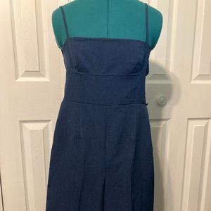 ASOS DESIGN melange suiting strappy back wide leg jumpsuit in navy
